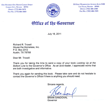 Support Letter From Brian Sandoval