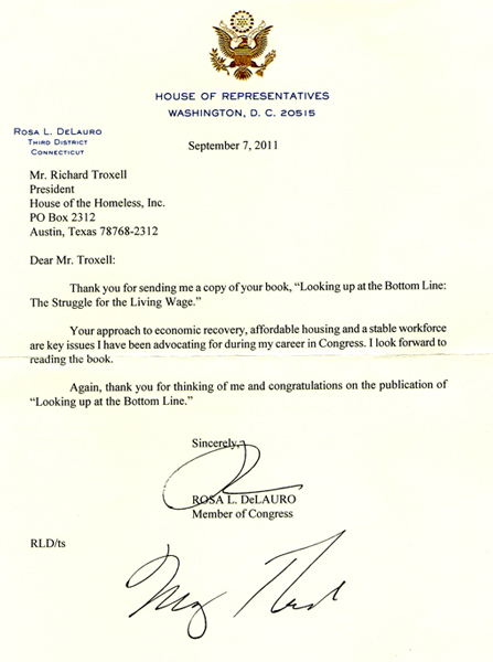 Support Letter From Rosa DeLauro
