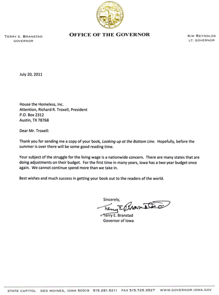 Support Letter From Terry E. Branstad
